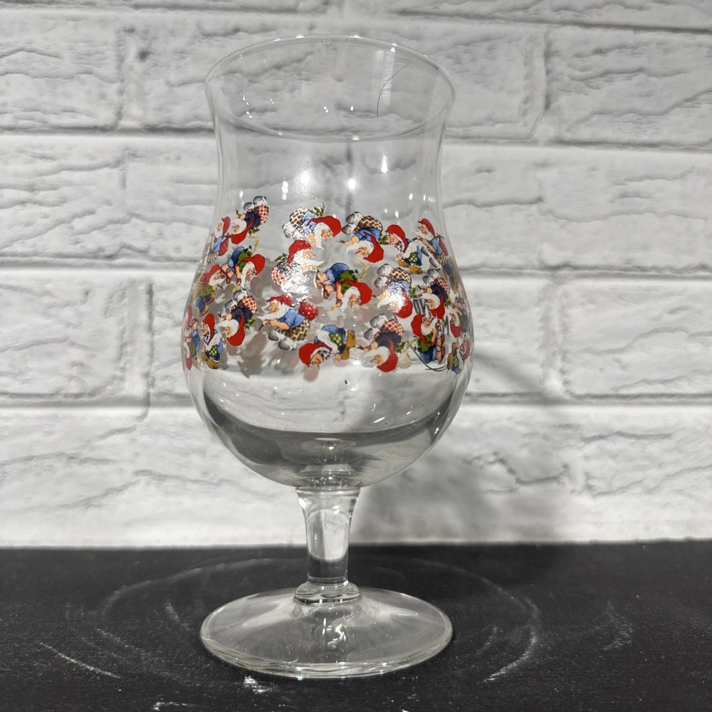 Brasserie d'Achouffe La CHOUFFE Find Marcel Tulip Beer Glass w/Gnomes 6.5 inch - Picture 2 of 2